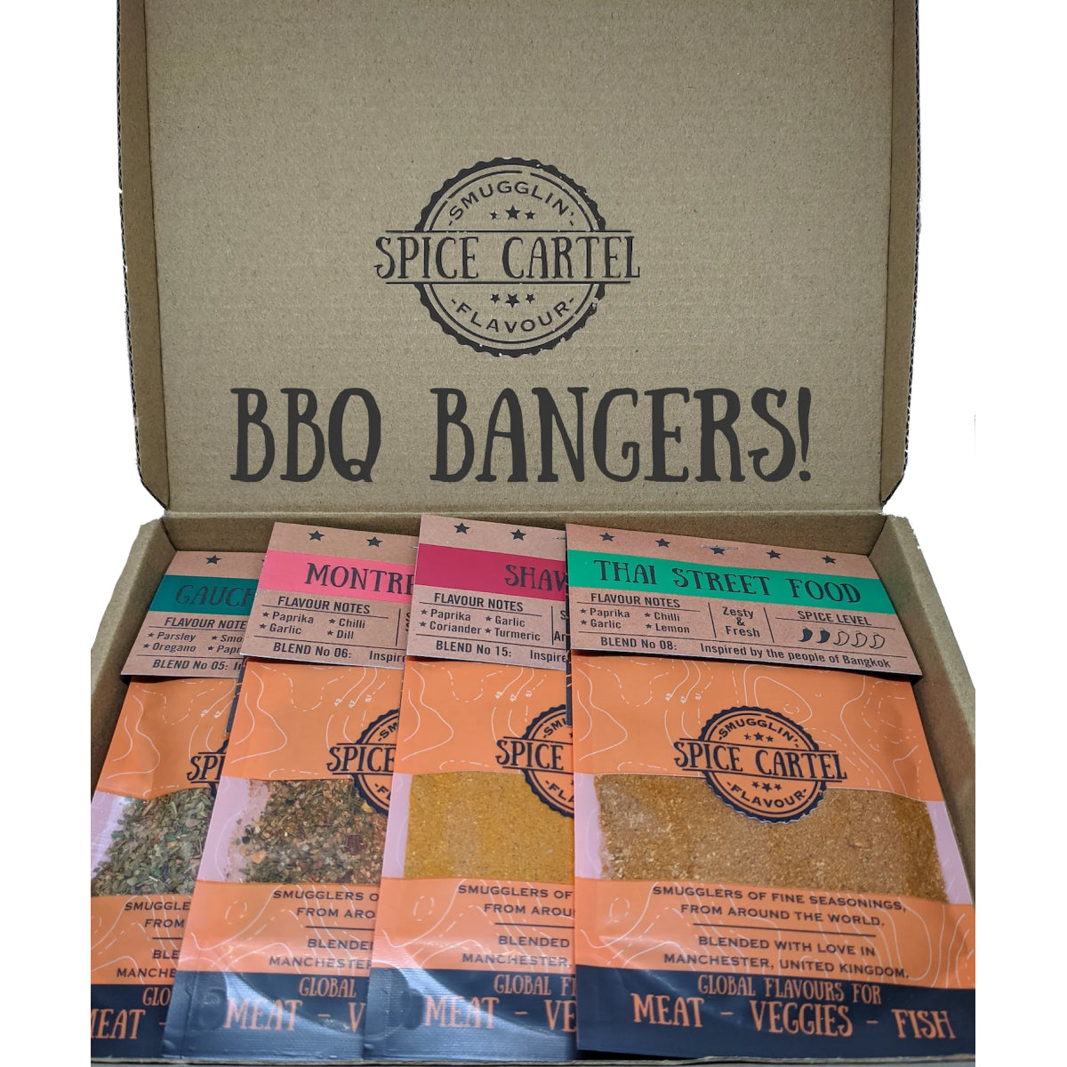 BBQ Bangers Gift Box | BBQ Rubs From Around The World - Globaltic